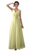 ColsBM Kalani Wax Yellow Modern A-line V-neck Zipper Floor Length Plus Size Bridesmaid Dresses