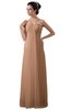 ColsBM Erin Almost Apricot Informal A-line Spaghetti Sleeveless Floor Length Ruching Plus Size Bridesmaid Dresses