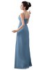 ColsBM Erin Dusty Blue Informal A-line Spaghetti Sleeveless Floor Length Ruching Plus Size Bridesmaid Dresses