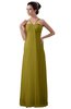 ColsBM Erin Golden Olive Informal A-line Spaghetti Sleeveless Floor Length Ruching Plus Size Bridesmaid Dresses