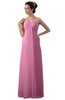 ColsBM Erin Pink Informal A-line Spaghetti Sleeveless Floor Length Ruching Plus Size Bridesmaid Dresses