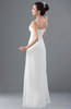ColsBM Erin White Informal A-line Spaghetti Sleeveless Floor Length Ruching Plus Size Bridesmaid Dresses