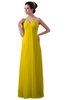 ColsBM Erin Yellow Informal A-line Spaghetti Sleeveless Floor Length Ruching Plus Size Bridesmaid Dresses