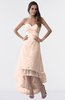 ColsBM Isabel Almost Apricot Simple A-line Zipper Tea Length Paillette Plus Size Bridesmaid Dresses