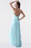ColsBM Isabel Aqua Simple A-line Zipper Tea Length Paillette Plus Size Bridesmaid Dresses
