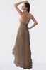 ColsBM Isabel Bronze Brown Simple A-line Zipper Tea Length Paillette Plus Size Bridesmaid Dresses