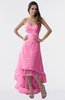 ColsBM Isabel Carnation Pink Simple A-line Zipper Tea Length Paillette Plus Size Bridesmaid Dresses