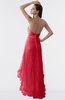 ColsBM Isabel Chinese Red Simple A-line Zipper Tea Length Paillette Plus Size Bridesmaid Dresses