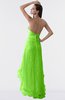 ColsBM Isabel Classic Green Simple A-line Zipper Tea Length Paillette Plus Size Bridesmaid Dresses