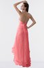 ColsBM Isabel Coral Simple A-line Zipper Tea Length Paillette Plus Size Bridesmaid Dresses