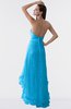 ColsBM Isabel Cornflower Blue Simple A-line Zipper Tea Length Paillette Plus Size Bridesmaid Dresses
