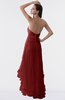 ColsBM Isabel Dark Red Simple A-line Zipper Tea Length Paillette Plus Size Bridesmaid Dresses