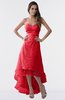 ColsBM Isabel High Risk Red Simple A-line Zipper Tea Length Paillette Plus Size Bridesmaid Dresses