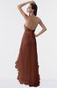ColsBM Isabel Ketchup Simple A-line Zipper Tea Length Paillette Plus Size Bridesmaid Dresses