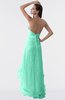 ColsBM Isabel Mint Green Simple A-line Zipper Tea Length Paillette Plus Size Bridesmaid Dresses