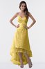 ColsBM Isabel Misted Yellow Simple A-line Zipper Tea Length Paillette Plus Size Bridesmaid Dresses