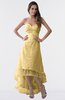 ColsBM Isabel Ochre Simple A-line Zipper Tea Length Paillette Plus Size Bridesmaid Dresses