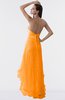 ColsBM Isabel Orange Simple A-line Zipper Tea Length Paillette Plus Size Bridesmaid Dresses