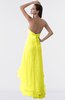 ColsBM Isabel Pale Yellow Simple A-line Zipper Tea Length Paillette Plus Size Bridesmaid Dresses