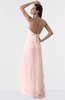 ColsBM Isabel Pastel Pink Simple A-line Zipper Tea Length Paillette Plus Size Bridesmaid Dresses