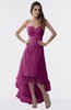 ColsBM Isabel Raspberry Simple A-line Zipper Tea Length Paillette Plus Size Bridesmaid Dresses