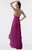 ColsBM Isabel Raspberry Simple A-line Zipper Tea Length Paillette Plus Size Bridesmaid Dresses