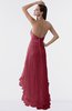 ColsBM Isabel Rio Red Simple A-line Zipper Tea Length Paillette Plus Size Bridesmaid Dresses