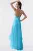 ColsBM Isabel River Blue Simple A-line Zipper Tea Length Paillette Plus Size Bridesmaid Dresses