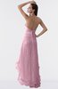 ColsBM Isabel Silver Pink Simple A-line Zipper Tea Length Paillette Plus Size Bridesmaid Dresses