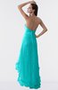 ColsBM Isabel Viridian Green Simple A-line Zipper Tea Length Paillette Plus Size Bridesmaid Dresses