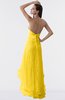 ColsBM Isabel Yellow Simple A-line Zipper Tea Length Paillette Plus Size Bridesmaid Dresses