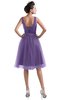 ColsBM Ashley Chalk Violet Plain Illusion Zipper Knee Length Flower Plus Size Bridesmaid Dresses