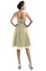 ColsBM Ashley Champagne Plain Illusion Zipper Knee Length Flower Plus Size Bridesmaid Dresses