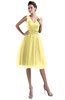 ColsBM Ashley Daffodil Plain Illusion Zipper Knee Length Flower Plus Size Bridesmaid Dresses