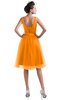 ColsBM Ashley Orange Plain Illusion Zipper Knee Length Flower Plus Size Bridesmaid Dresses