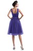 ColsBM Ashley Purple Plain Illusion Zipper Knee Length Flower Plus Size Bridesmaid Dresses