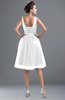 ColsBM Ashley White Plain Illusion Zipper Knee Length Flower Plus Size Bridesmaid Dresses