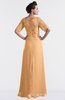 ColsBM Emilia Apricot Modest Sweetheart Short Sleeve Zip up Floor Length Plus Size Bridesmaid Dresses