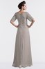 ColsBM Emilia Fawn Modest Sweetheart Short Sleeve Zip up Floor Length Plus Size Bridesmaid Dresses