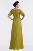 ColsBM Emilia Golden Olive Modest Sweetheart Short Sleeve Zip up Floor Length Plus Size Bridesmaid Dresses