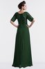 ColsBM Emilia Hunter Green Modest Sweetheart Short Sleeve Zip up Floor Length Plus Size Bridesmaid Dresses