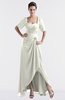 ColsBM Emilia Ivory Modest Sweetheart Short Sleeve Zip up Floor Length Plus Size Bridesmaid Dresses