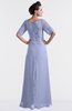 ColsBM Emilia Lavender Modest Sweetheart Short Sleeve Zip up Floor Length Plus Size Bridesmaid Dresses