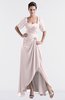 ColsBM Emilia Light Pink Modest Sweetheart Short Sleeve Zip up Floor Length Plus Size Bridesmaid Dresses