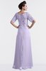 ColsBM Emilia Light Purple Modest Sweetheart Short Sleeve Zip up Floor Length Plus Size Bridesmaid Dresses