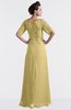 ColsBM Emilia New Wheat Modest Sweetheart Short Sleeve Zip up Floor Length Plus Size Bridesmaid Dresses