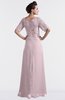 ColsBM Emilia Pale Lilac Modest Sweetheart Short Sleeve Zip up Floor Length Plus Size Bridesmaid Dresses