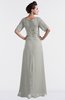 ColsBM Emilia Platinum Modest Sweetheart Short Sleeve Zip up Floor Length Plus Size Bridesmaid Dresses
