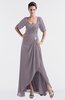 ColsBM Emilia Sea Fog Modest Sweetheart Short Sleeve Zip up Floor Length Plus Size Bridesmaid Dresses