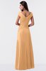 ColsBM Madelyn Apricot Informal A-line Portrait Zipper Floor Length Ruching Plus Size Bridesmaid Dresses